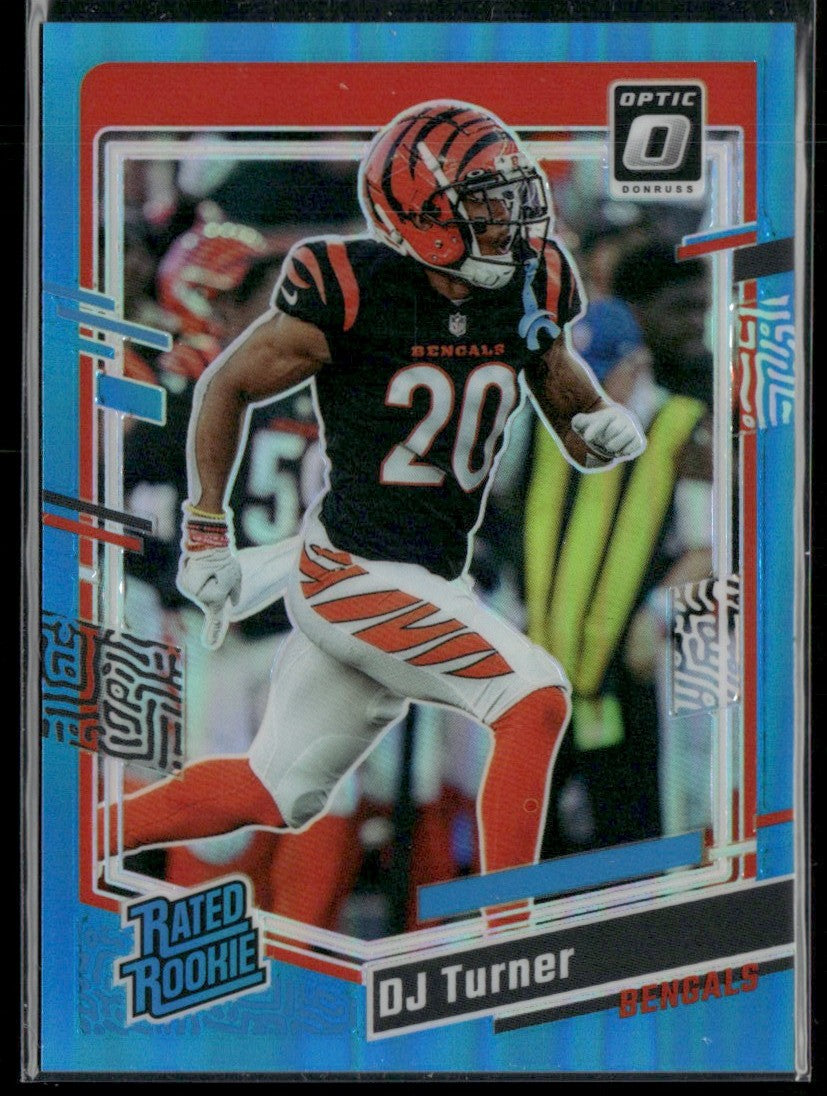 DJ Turner 2023 Donruss Optic Aqua RC /299 #220 Cincinnati Bengals