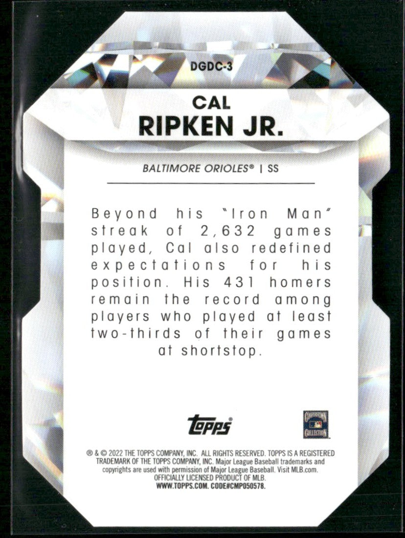 Cal Ripken Jr. 2022 Topps Diamond Greats Die Cuts #DGDC-3 Baltimore Orioles