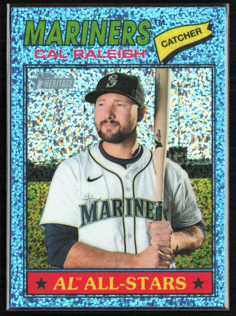 Cal Raleigh 2026 Topps Heritage Blue Sparkle #269 Seattle Mariners