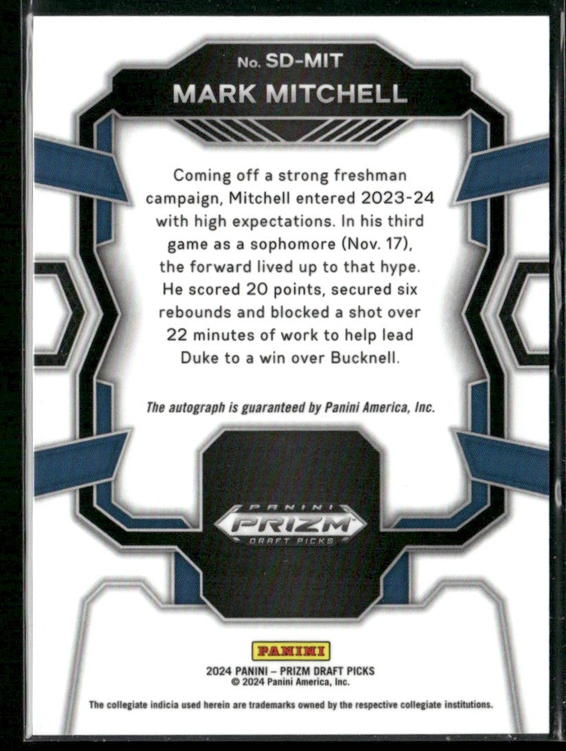 Mark Mitchell 2024 Panini Prizm Draft Picks Signing Day RC AUTO #SD-MIT
