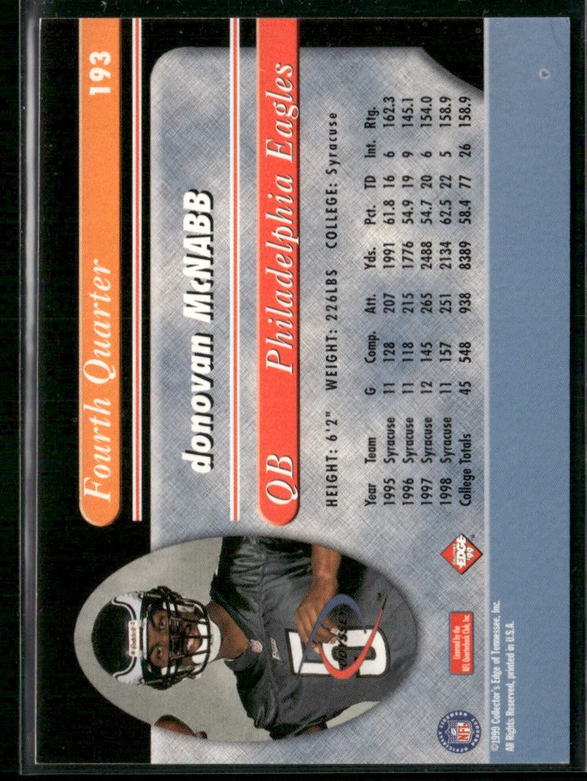 Donovan McNabb 1999 Collector's Edge Odyssey Millennium Collection #193