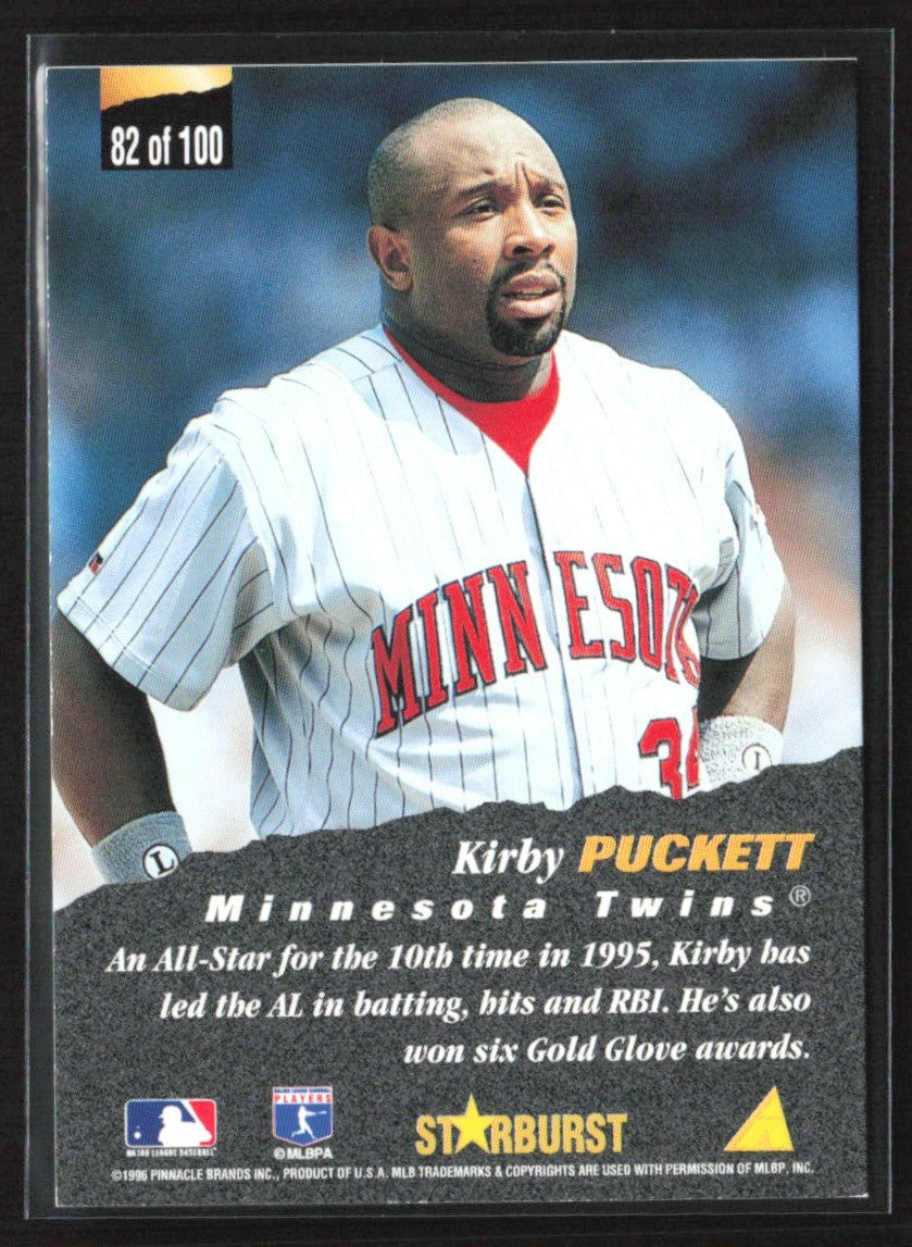Kirby Puckett 1996 Pinnacle Starburst The Naturals #82 Minnesota Twins