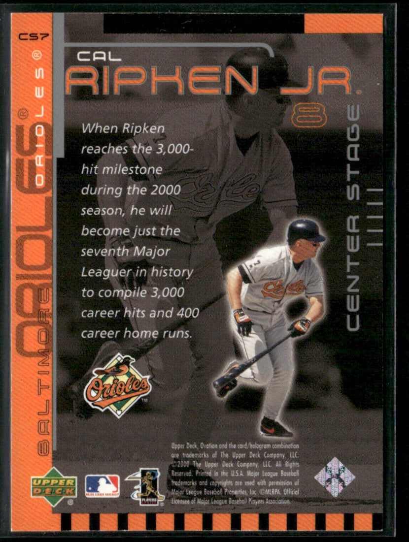 Cal Ripken Jr. 2000 Upper Deck Ovation Center Stage #CS7 Baltimore Orioles