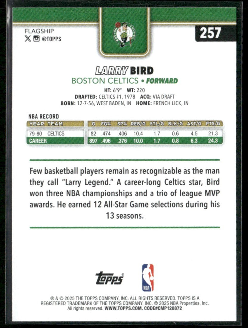 Larry Bird 2025 Topps Season Tip Off #257 Boston Celtics