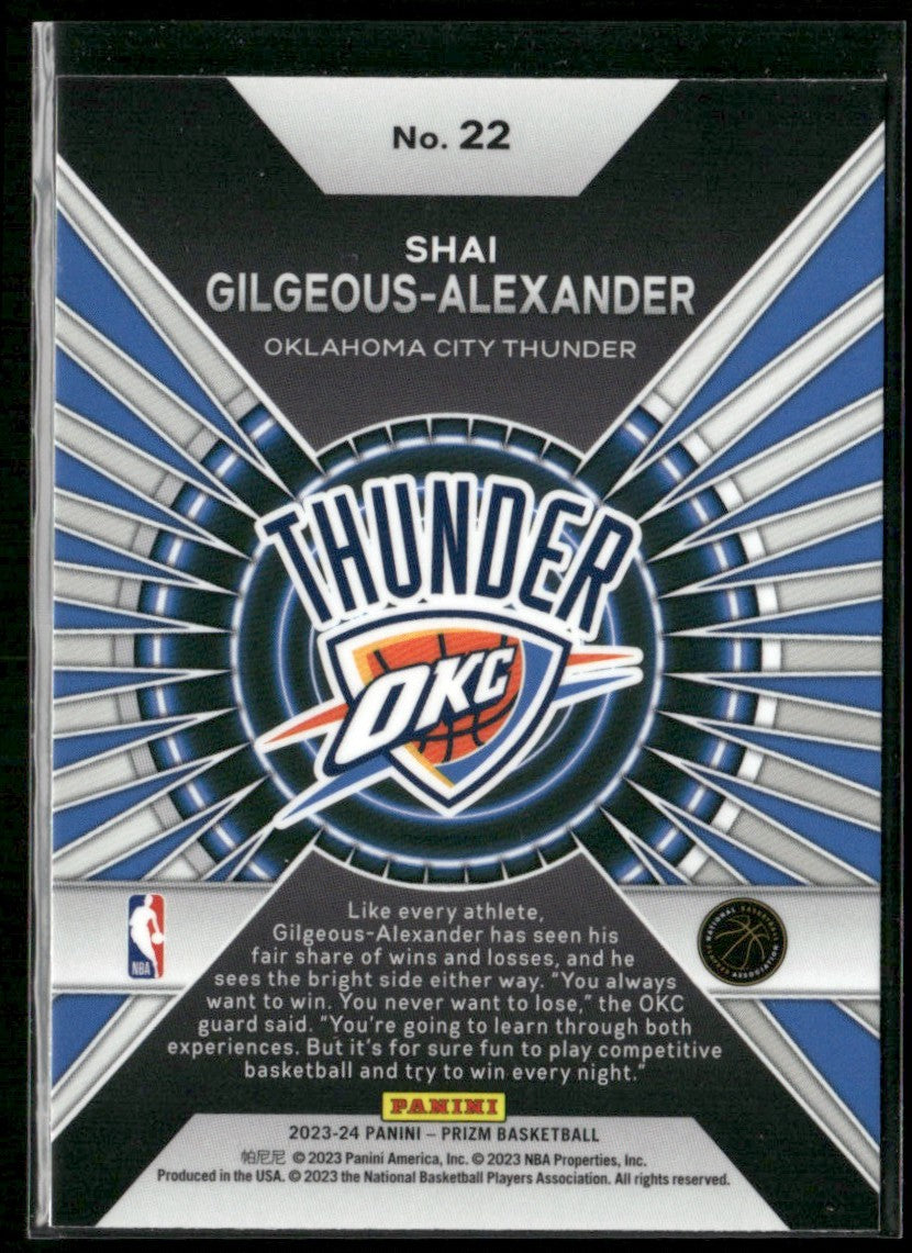 Shai Gilgeous-Alexander 2023 Panini Prizm Dominance #22 Oklahoma City Thunder