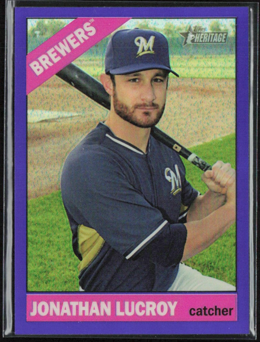 Jonathan Lucroy 2015 Topps Heritage Chrome Purple Refractor #THC-445