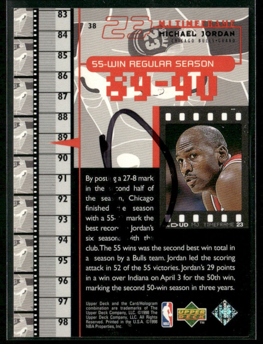 Michael Jordan 1998 Upper Deck MJ TimeFrame #38 Chicago Bulls