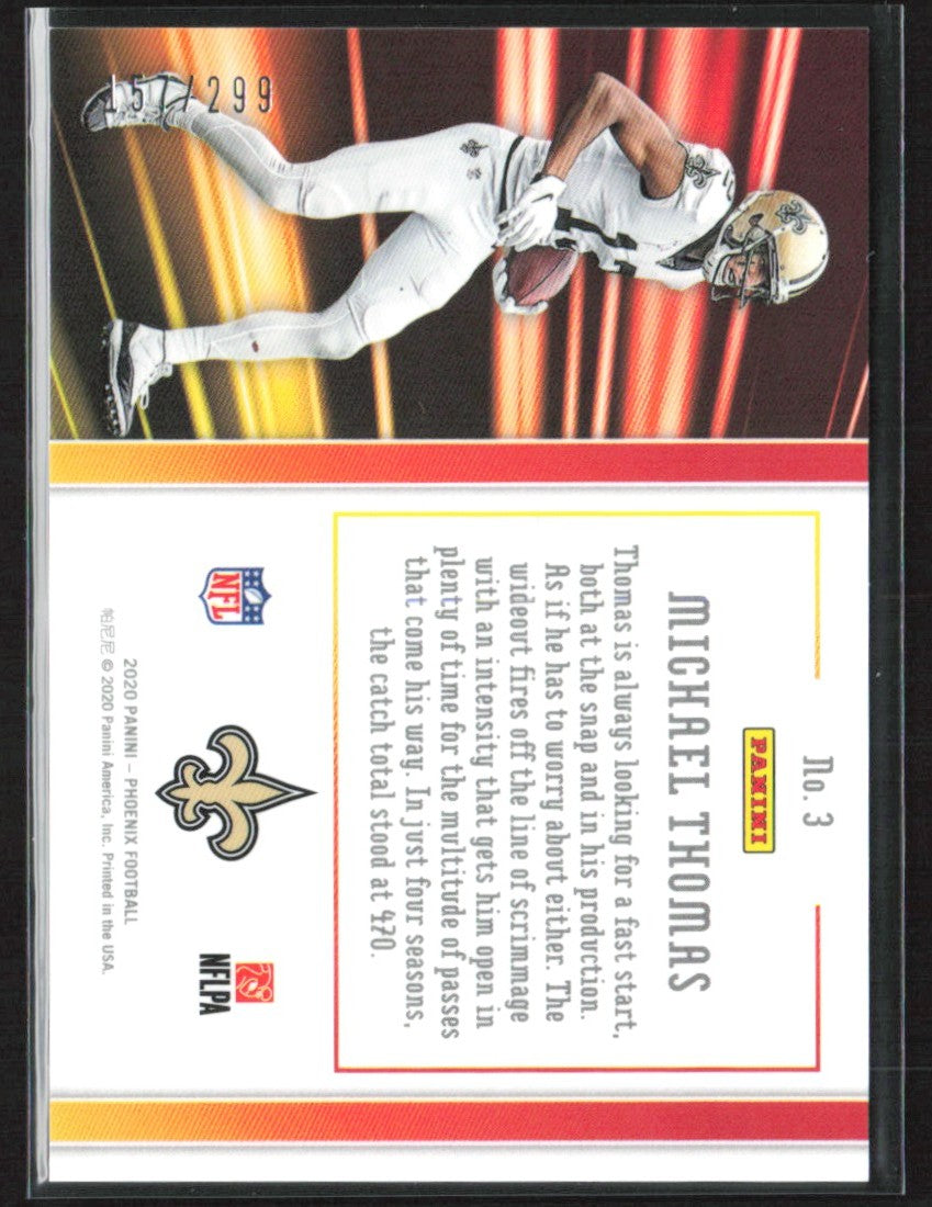 Michael Thomas 2020 Panini Phoenix Hot Routes Red /299 #3 New Orleans Saints
