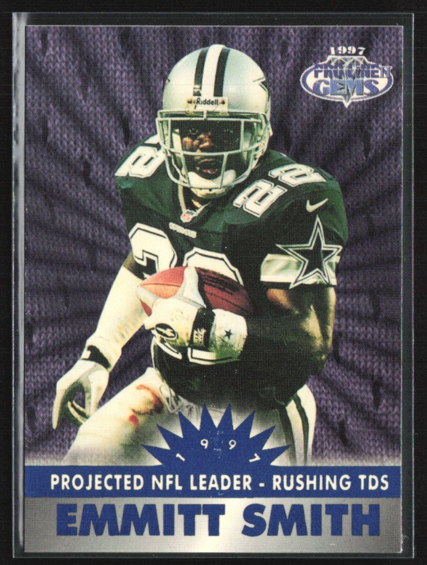 Emmitt Smith 1997 Pro Line Gems Projected NFL Leader #62 Dallas Cowboys