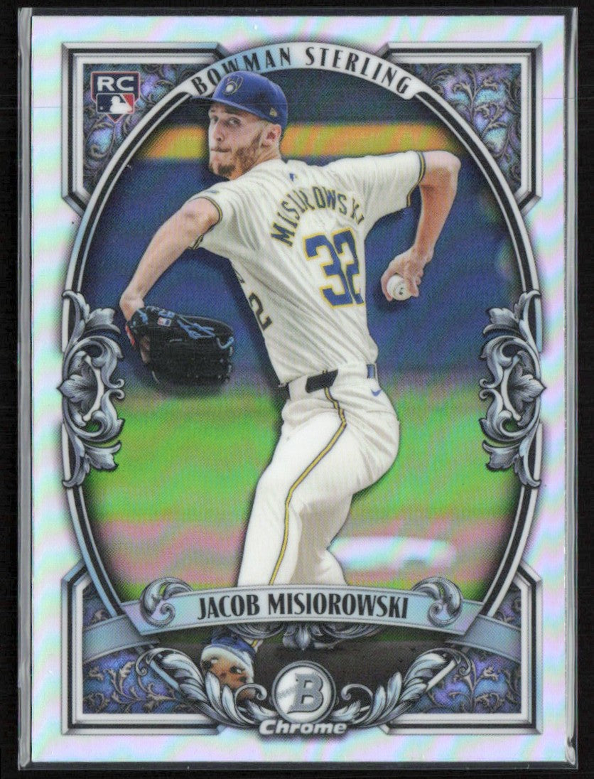 Jacob Misiorowski 2026 Bowman Chrome Sterling RC #BST-13 Milwaukee Brewers