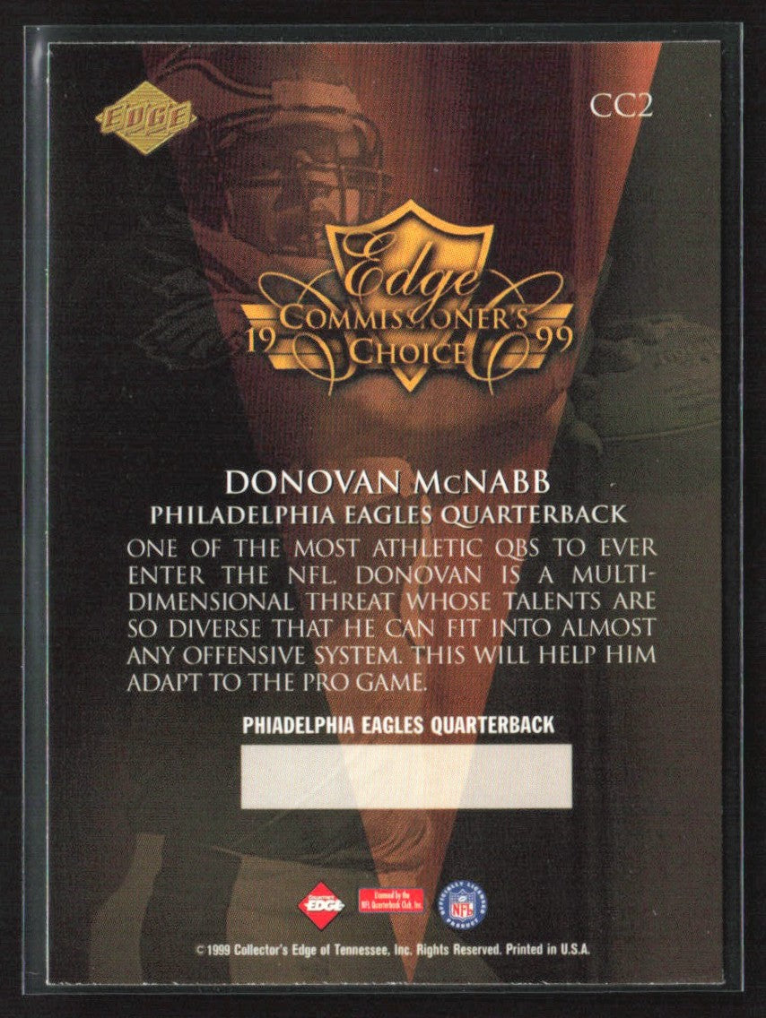 Donovan McNabb 1999 Collector's Edge Triumph Commissioner's Choice #CC2