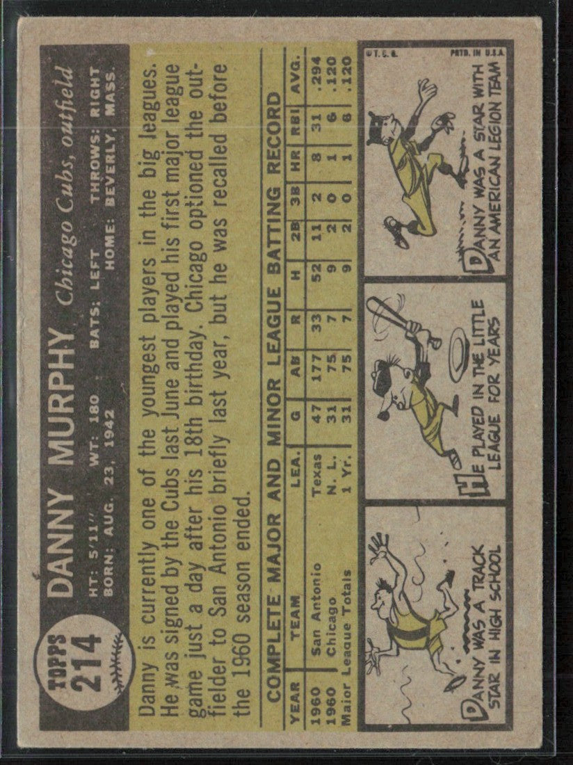 Danny Murphy 1961 Topps RC #214.0 Chicago Cubs