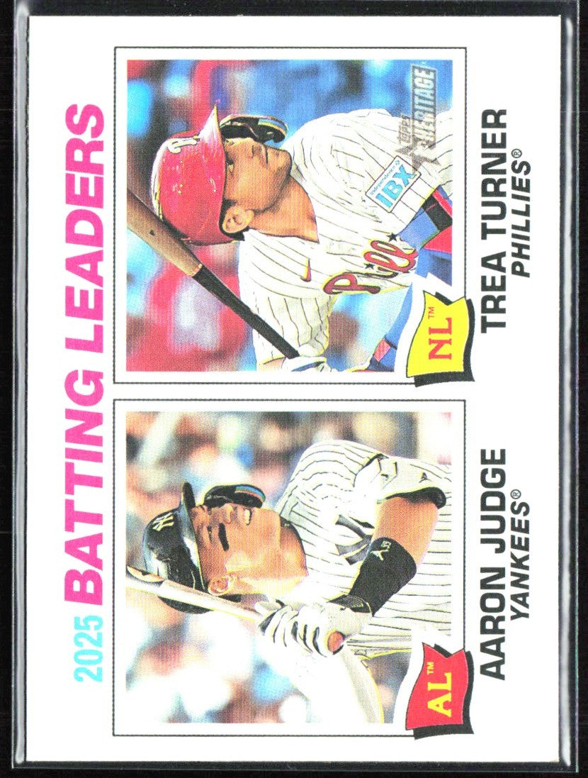 Aaron Judge / Trea Turner 2026 Topps Heritage League Leaders #1