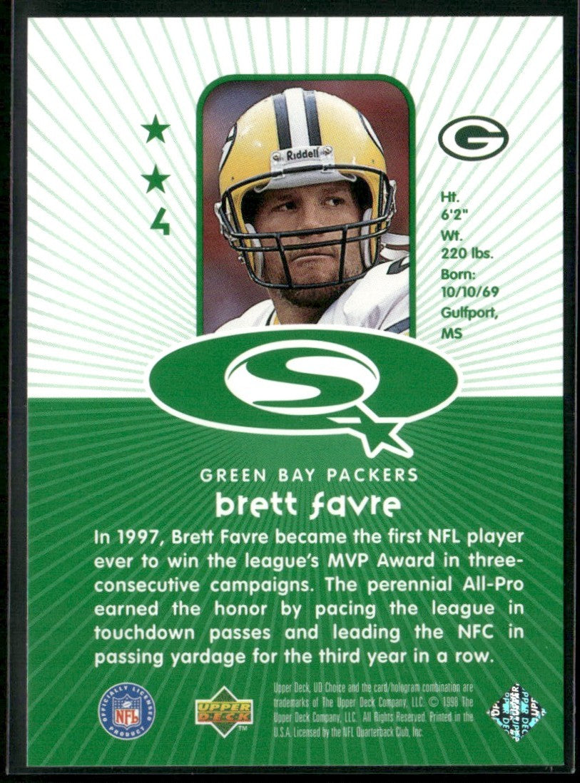 Brett Favre 1998 UD Choice Starquest Green Green Bay Packers