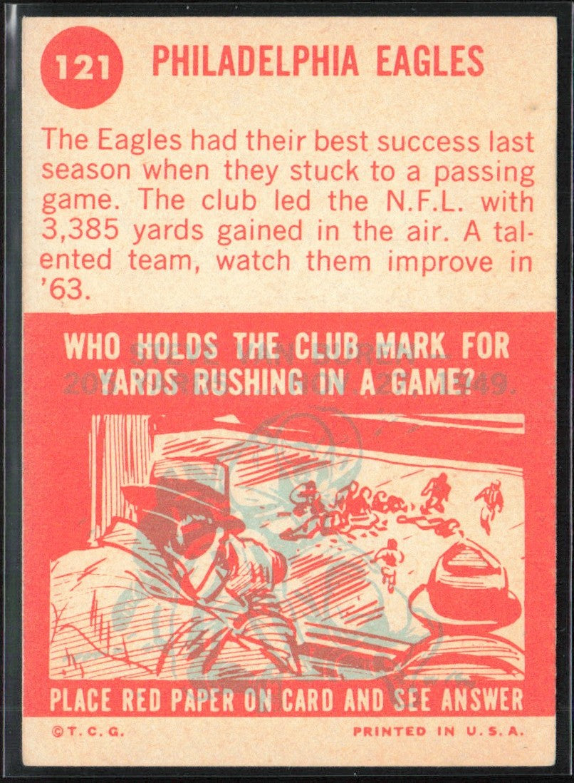 Philadelphia Eagles 1963 Topps #121 Philadelphia Eagles