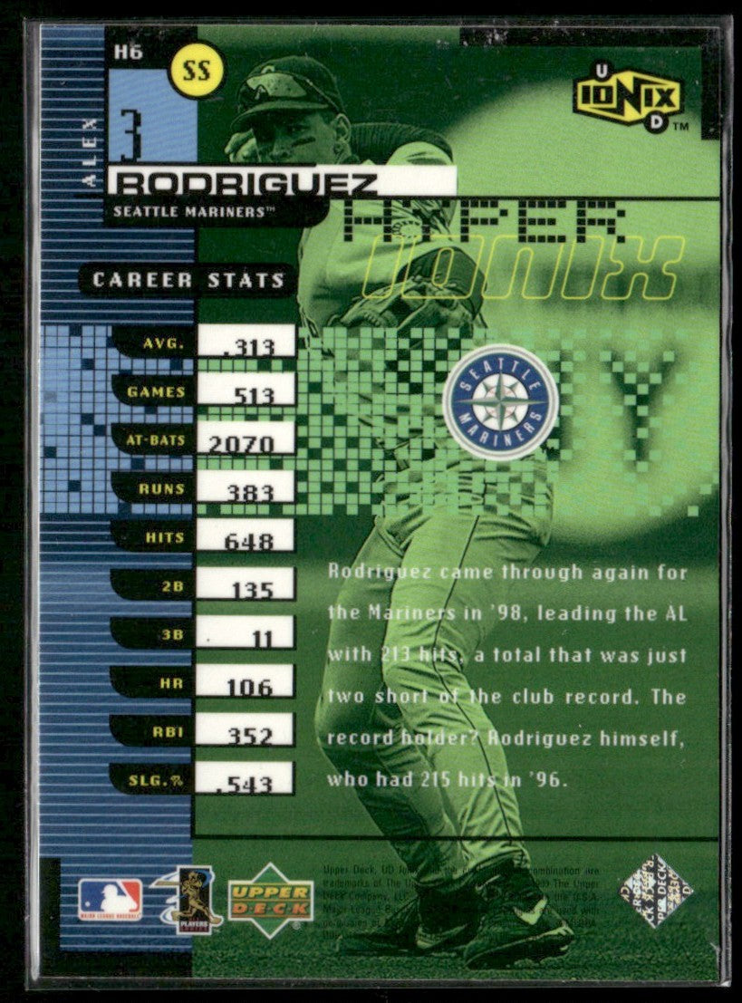 Alex Rodriguez 1999 UD Ionix Hyper #H6 Seattle Mariners
