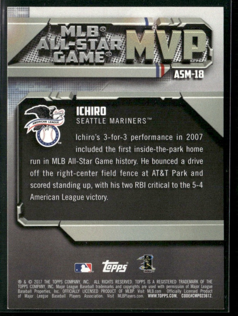 Ichiro 2017 Topps All-Star Game MVP #ASM-18 Seattle Mariners