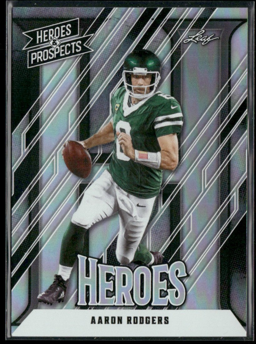 Aaron Rodgers 2024 Leaf Heroes & Prospects /199 #161 New York Jets