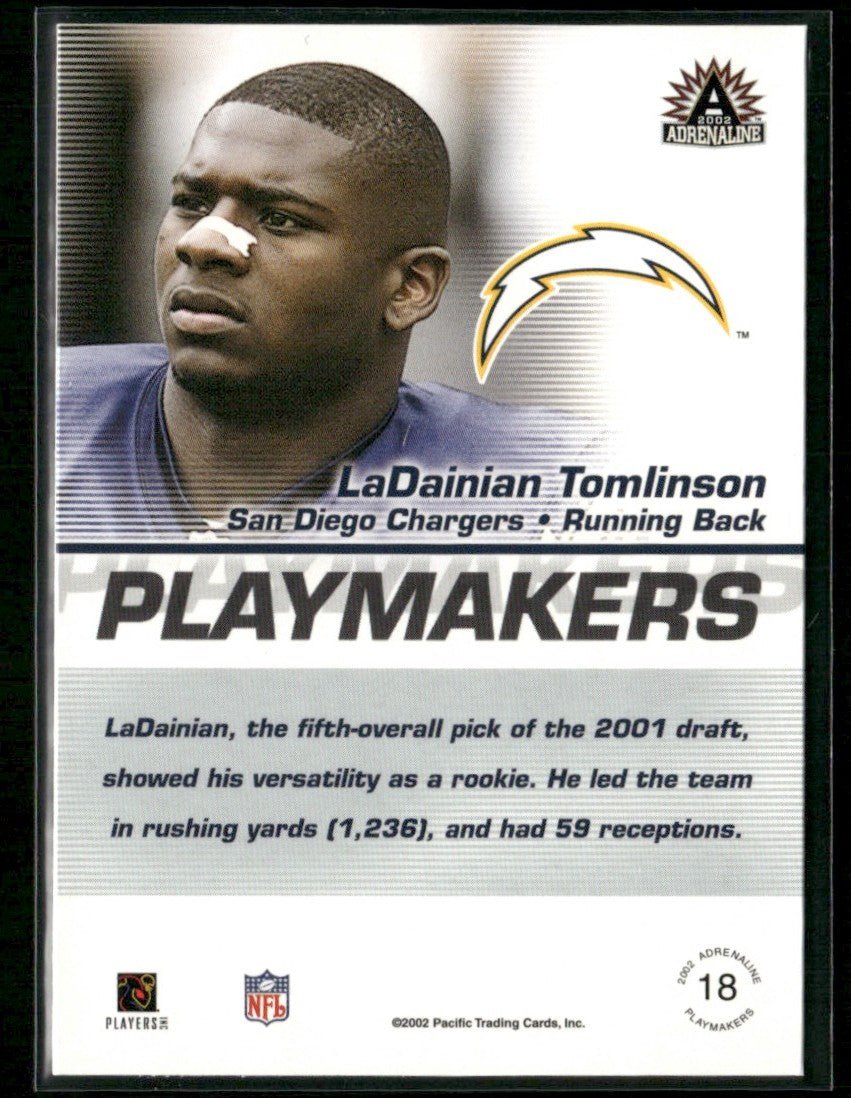 LaDainian Tomlinson 2002 Pacific Adrenaline Playmakers #18 San Diego Chargers