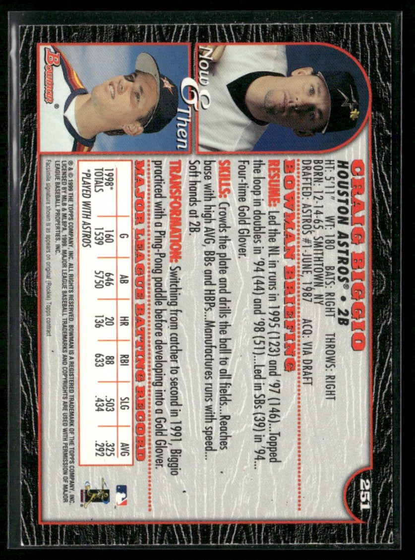 Craig Biggio 1999 Bowman International #251 Houston Astros