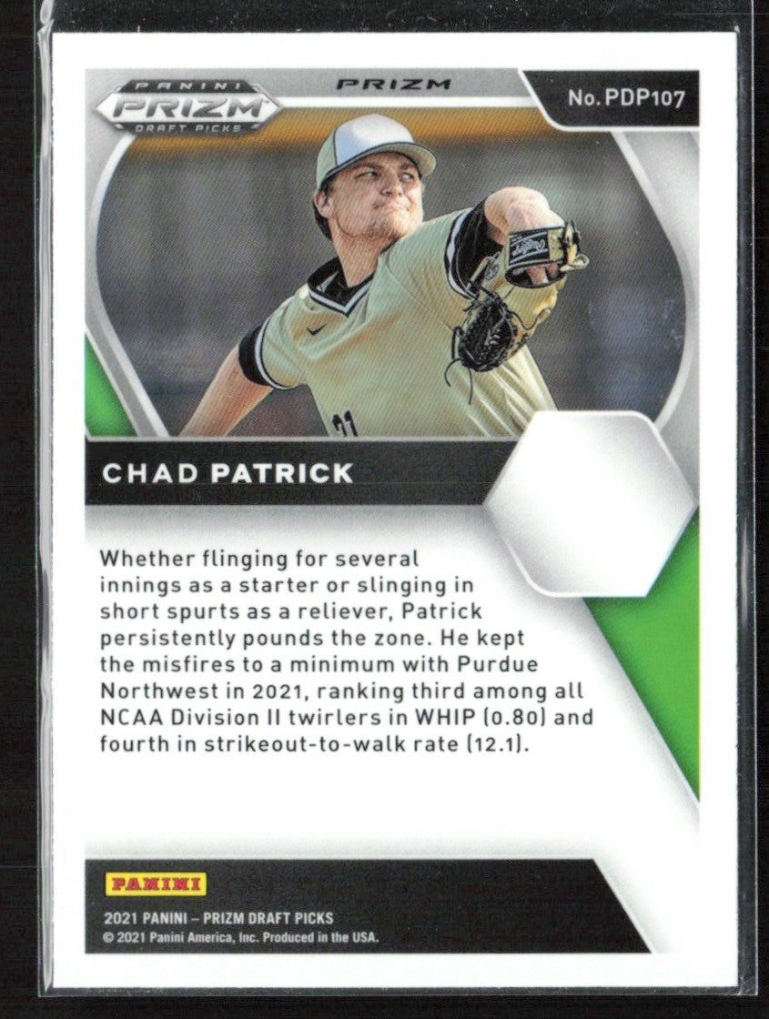 Chad Patrick 2021 Panini Prizm Draft Picks Blue Wave #PDP107 Milwaukee Brewers