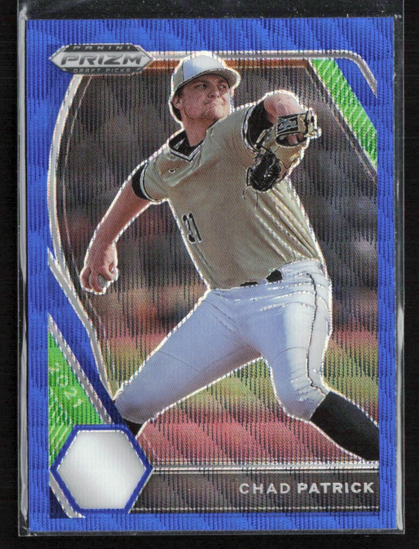 Chad Patrick 2021 Panini Prizm Draft Picks Blue Wave #PDP107 Milwaukee Brewers