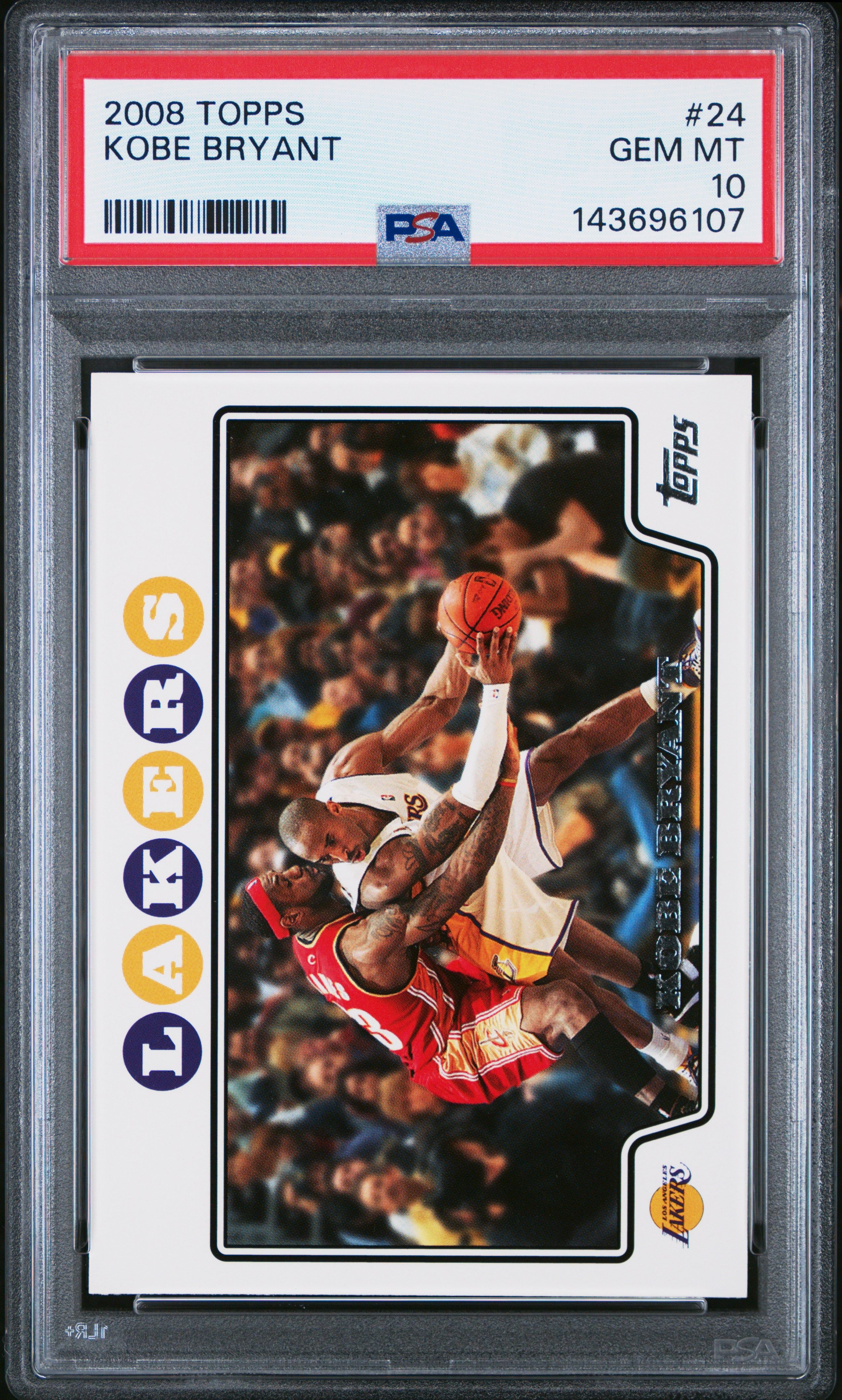 Kobe Bryant w/ Lebron James 2008 Topps psa 10 #24 Los Angeles Lakers