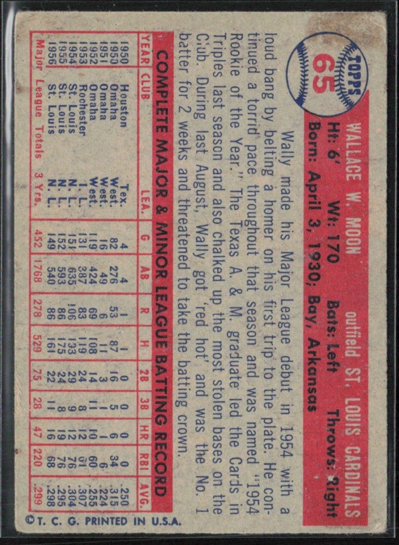 Wally Moon 1957 Topps #65 St. Louis Cardinals