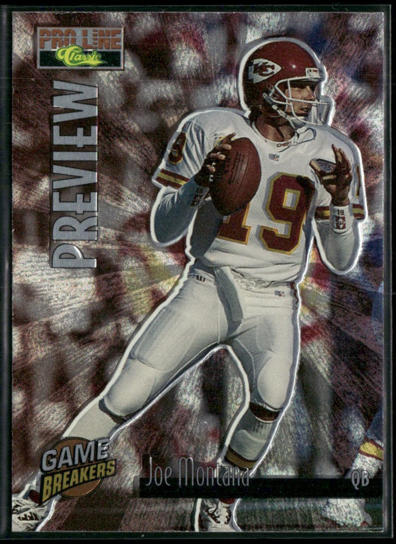 Joe Montana 1995 Classic Pro Line Game Breakers #GP3 Kansas City Chiefs