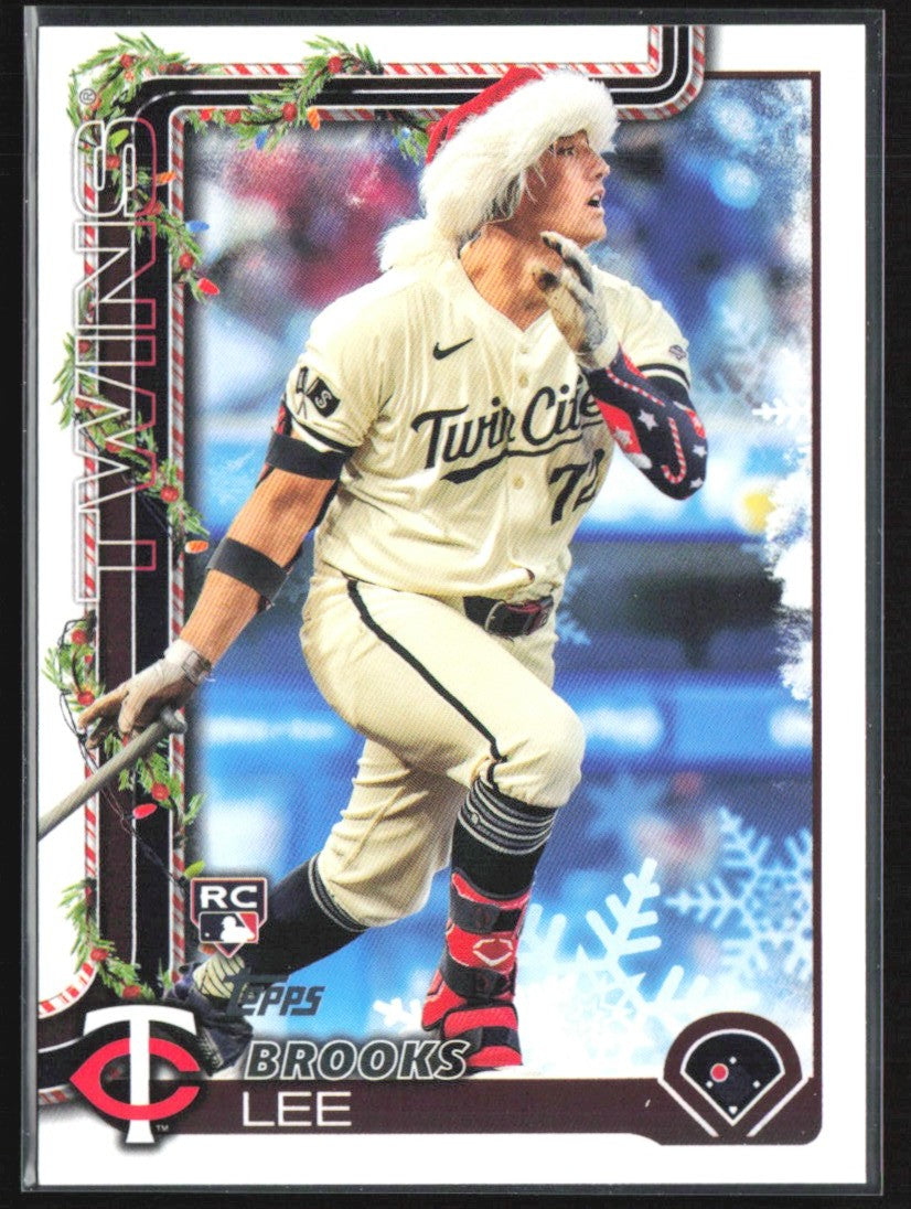 Brooks Lee 2025 Topps Holiday Santa Hat SP RC #H13 Minnesota Twins