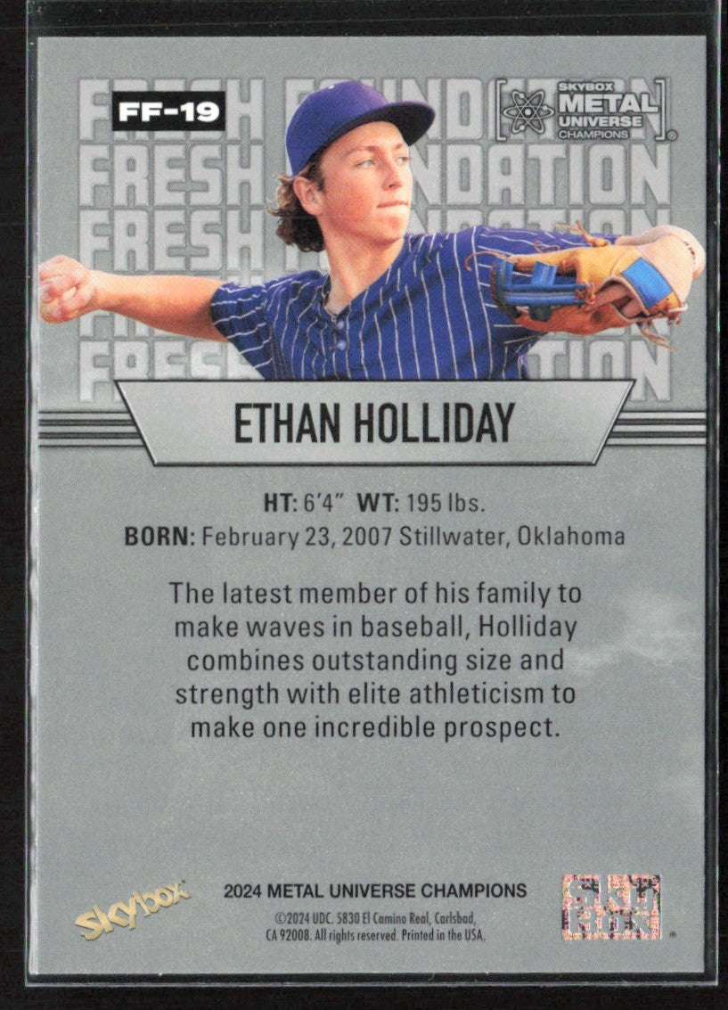 Ethan Holliday 2024 Skybox Metal Universe Fresh Foundation #FF-19