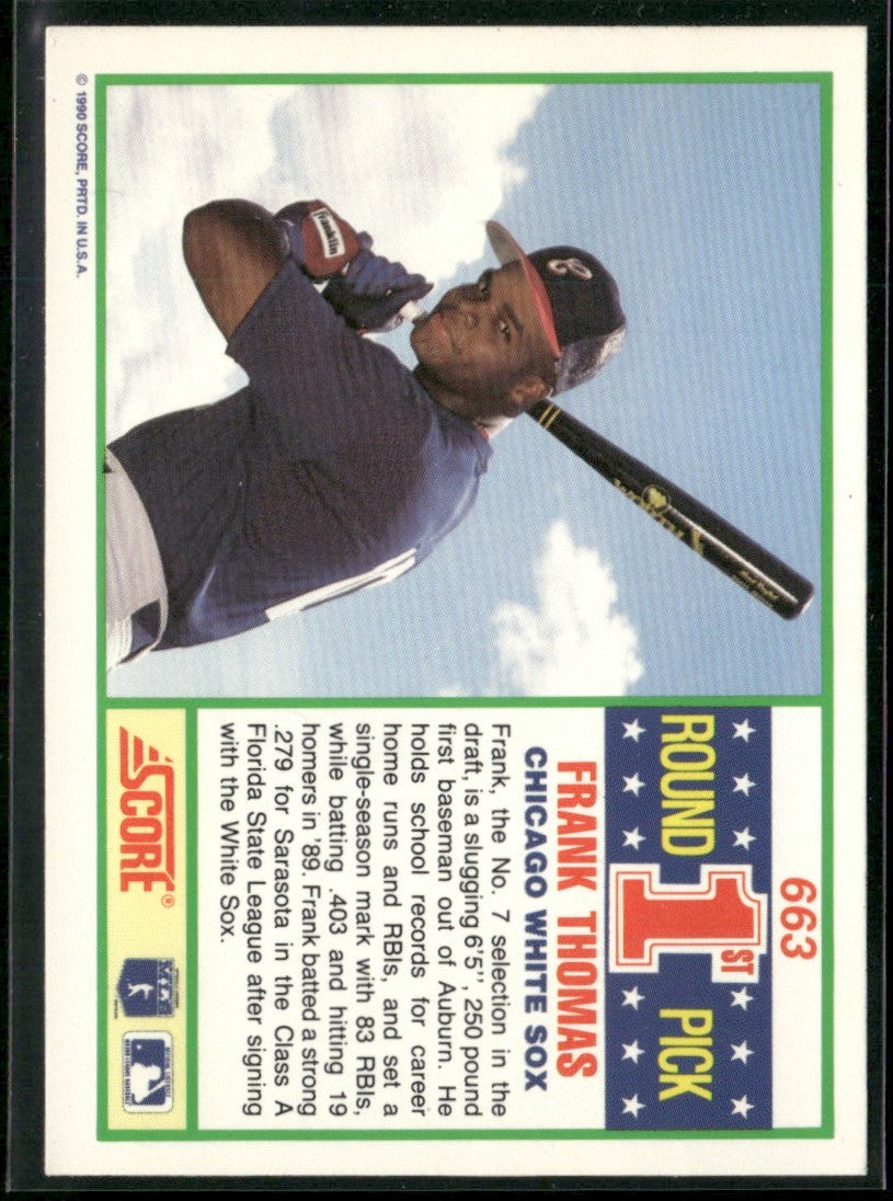 Frank Thomas 1990 Score RC #663 Chicago White Sox