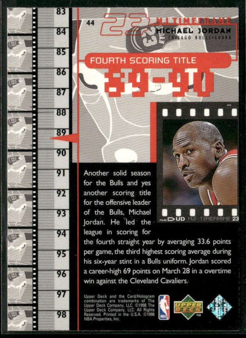 Michael Jordan 1998 Upper Deck MJ TimeFrame #44 Chicago Bulls