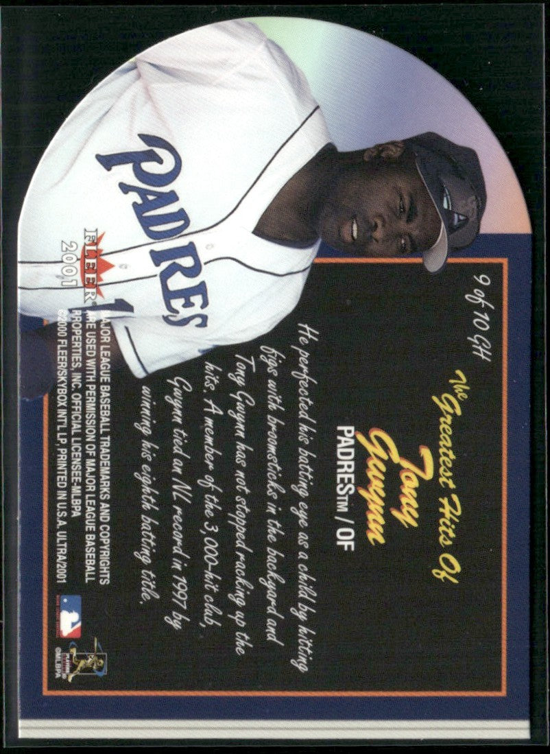 Tony Gwynn 2001 Fleer Ultra Greatest Hits #9 San Diego Padres