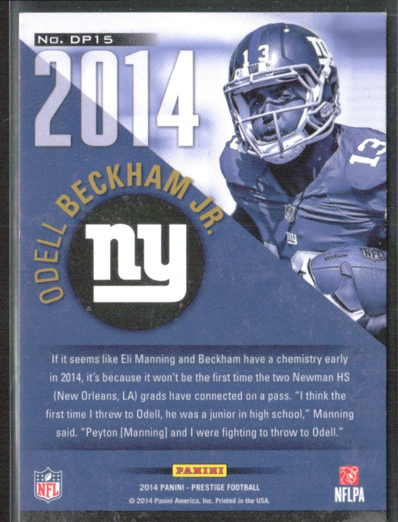 Odell Beckham Jr. 2014 Panini Prestige Draft Picks RC #DP15 New York Giants