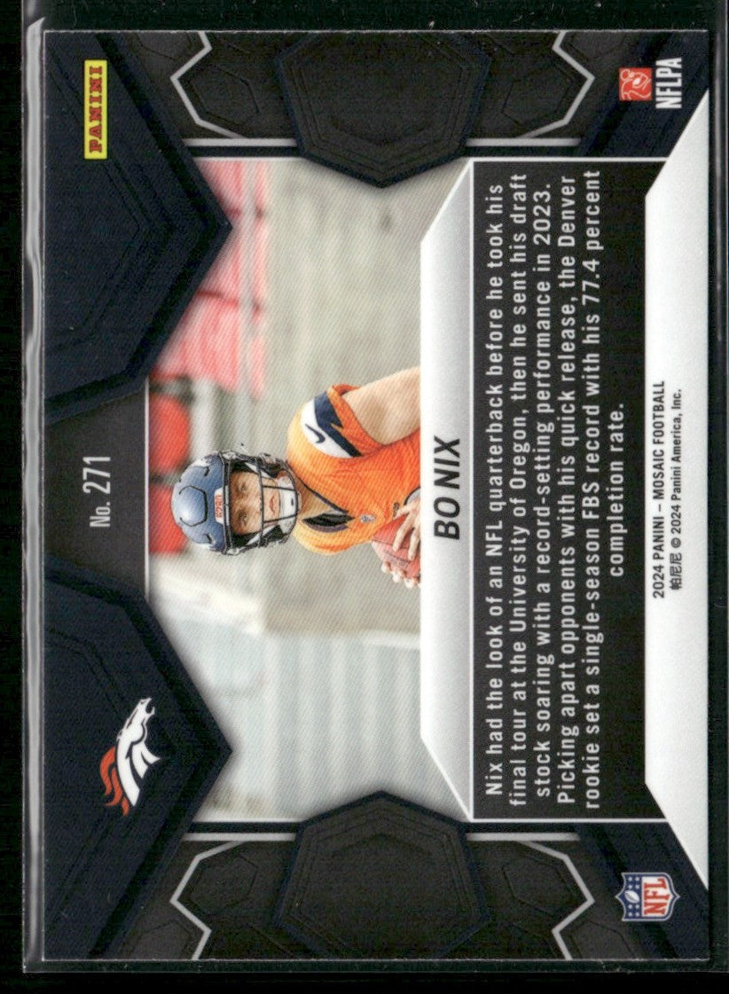 Bo Nix 2024 Panini Mosaic RC #271 Denver Broncos