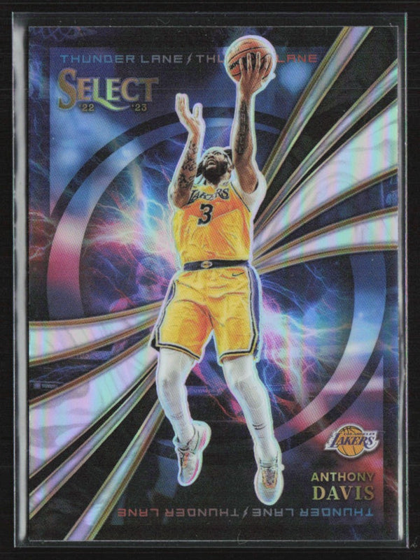 Anthony Davis 2022 Panini Select Thunder Lane Silver Prizm #7 Los Angeles Lakers