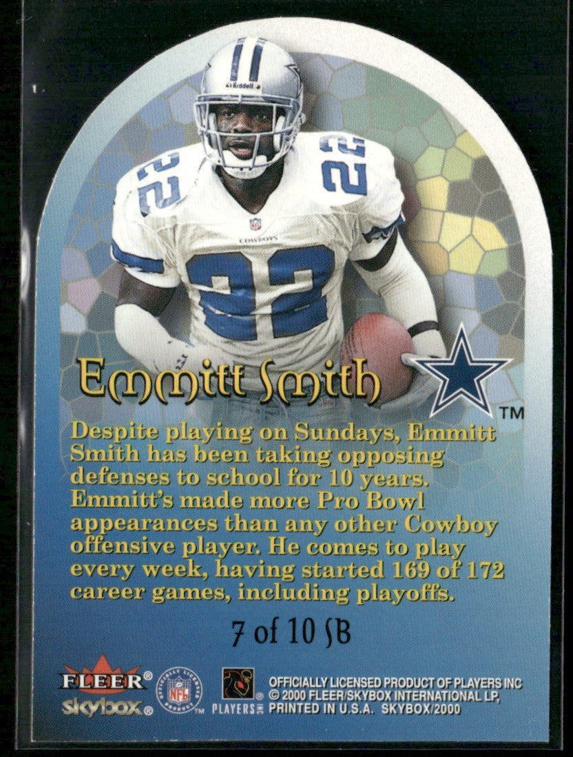 Emmitt Smith 2000 Skybox Sunday's Best Die Cut #7SB Dallas Cowboys
