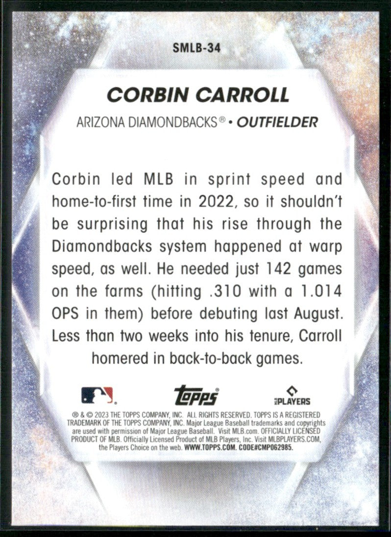Corbin Carroll 2023 Topps Stars of MLB RC #SMLB-34 Arizona Diamondbacks