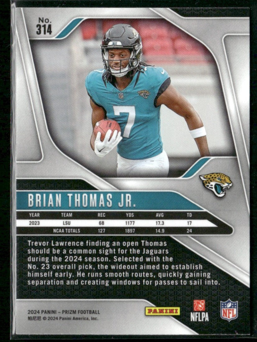 Brian Thomas Jr. 2024 Panini Prizm RC #314 Jacksonville Jaguars