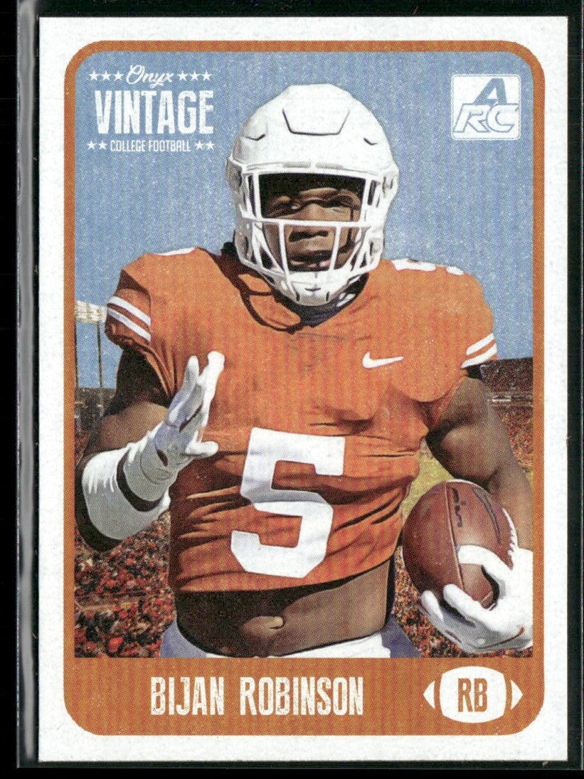 Bijan Robinson 2021 Onyx Vintage College Football RC #CFB1 Texas Longhorns