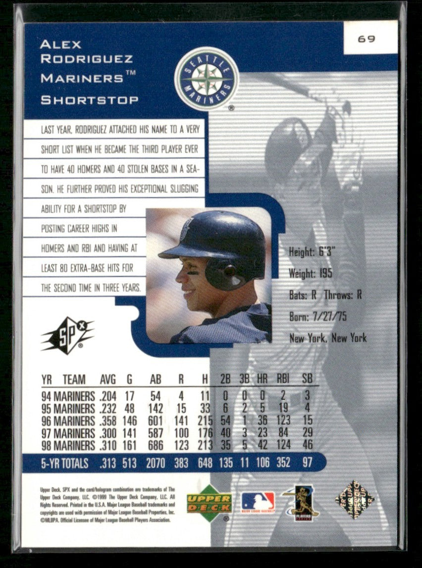 Alex Rodriguez 1999 SPx #69 Seattle Mariners