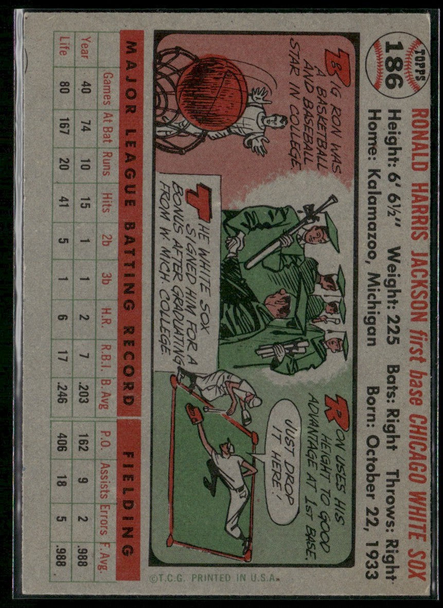 Ron Jackson 1956 Topps #186 Chicago White Sox