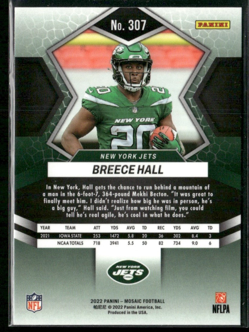 Breece Hall 2022 Panini Mosaic RC #307 New York Jets