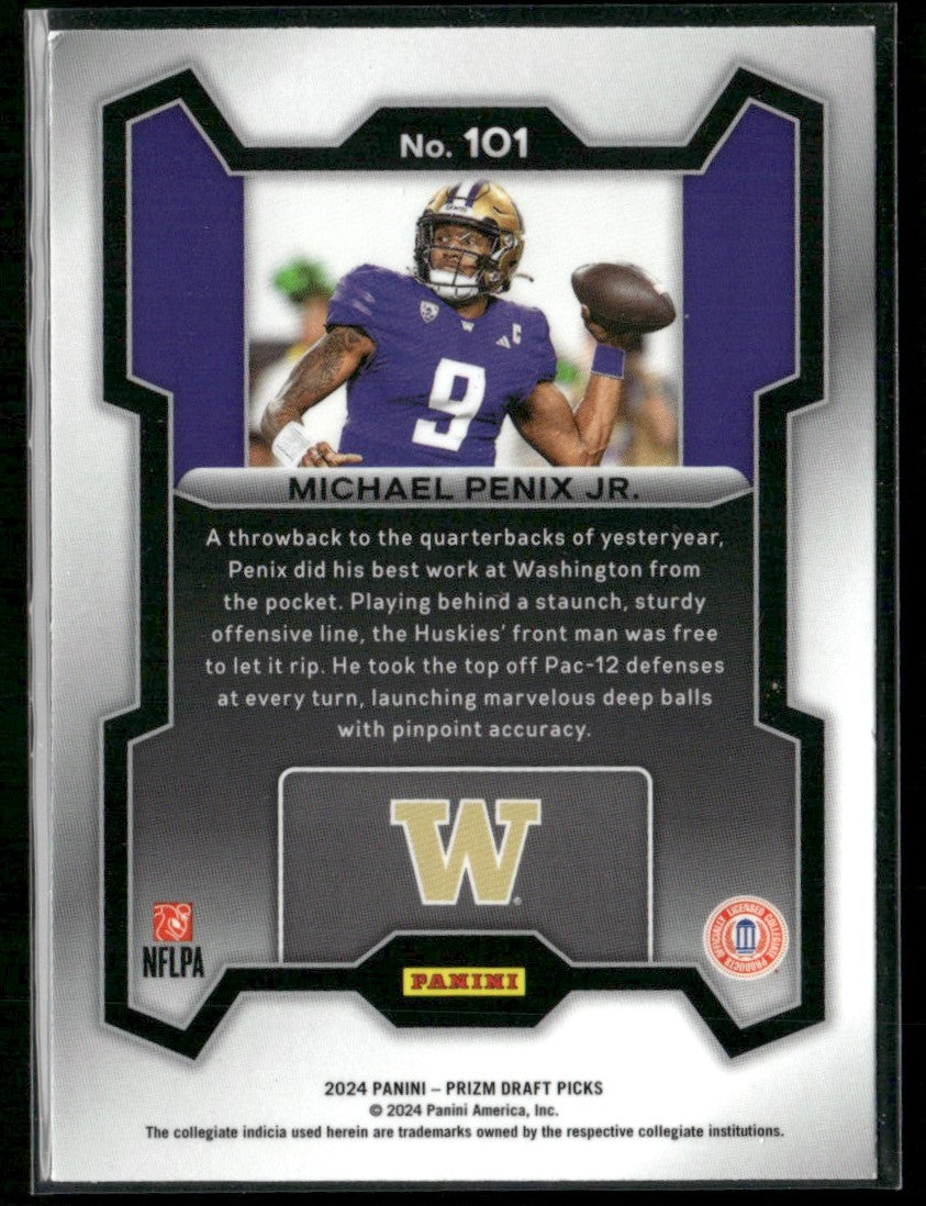 Michael Penix Jr. 2024 Panini Prizm Draft Picks RC #101 Washington Huskies