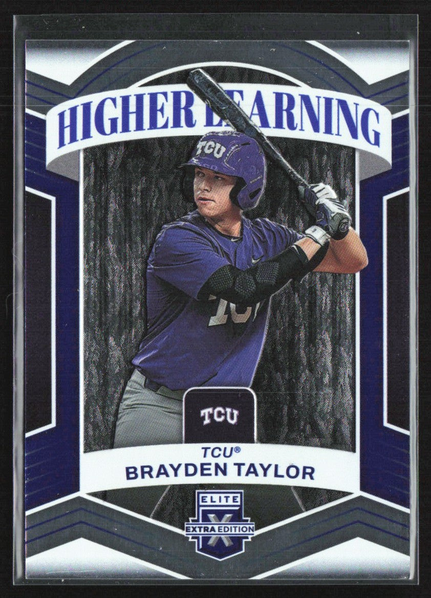 Brayden Taylor 2023 Panini Elite Extra Edition Higher Learning Blue /199 #HL-7