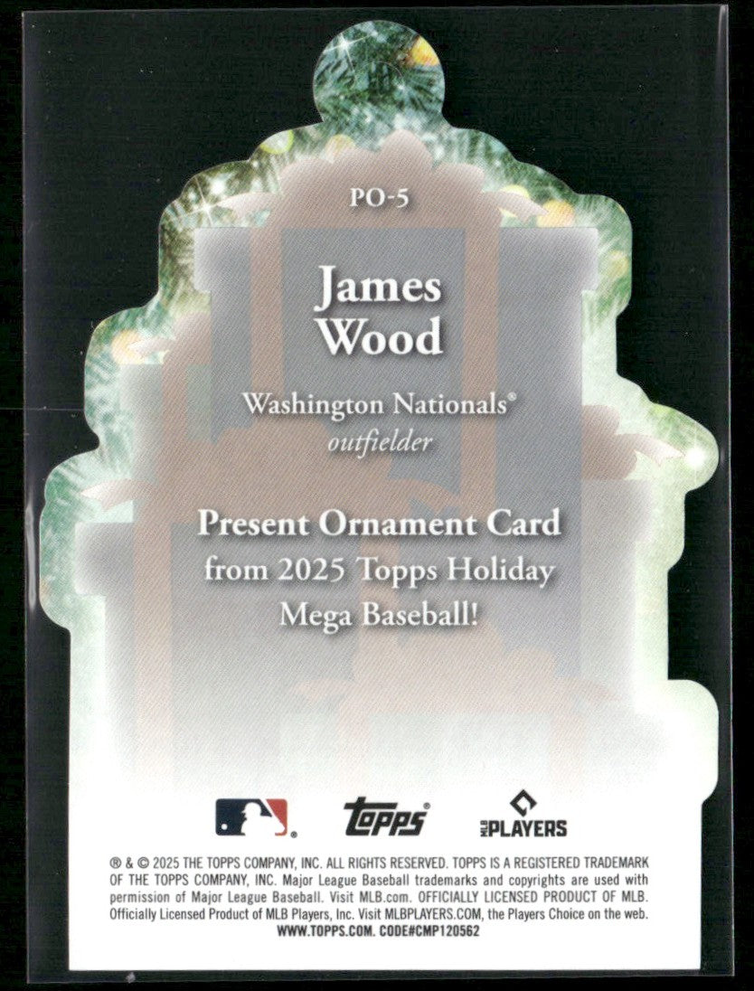 James Wood 2025 Topps Holiday Present Die Cut Ornaments RC #PO-5