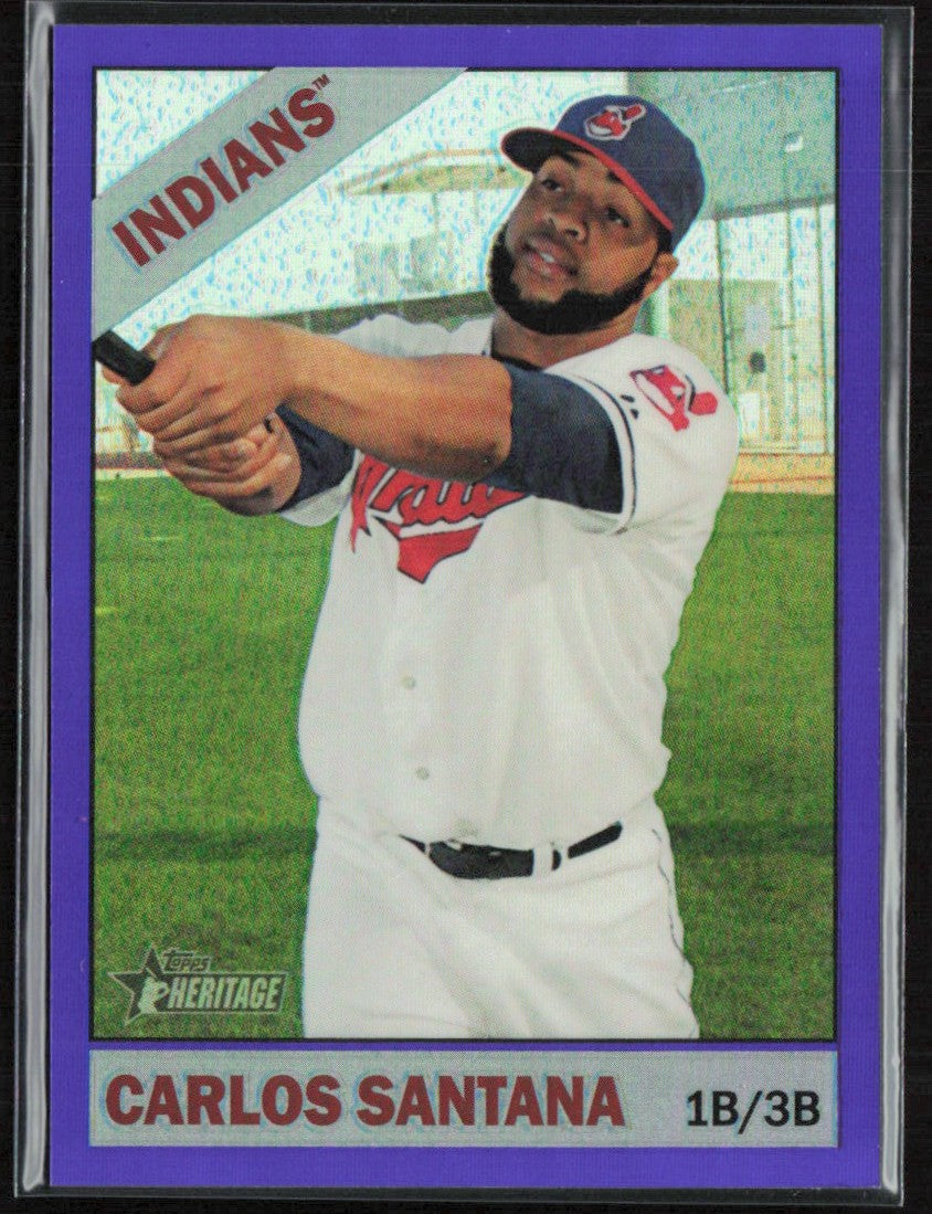 Carlos Santana 2015 Topps Heritage Chrome Purple Refractor #THC-448