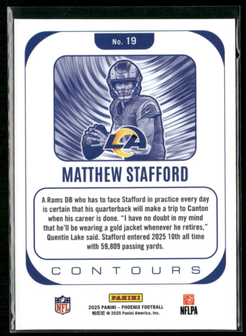 Matthew Stafford 2025 Panini Phoenix Contours #19 Los Angeles Rams