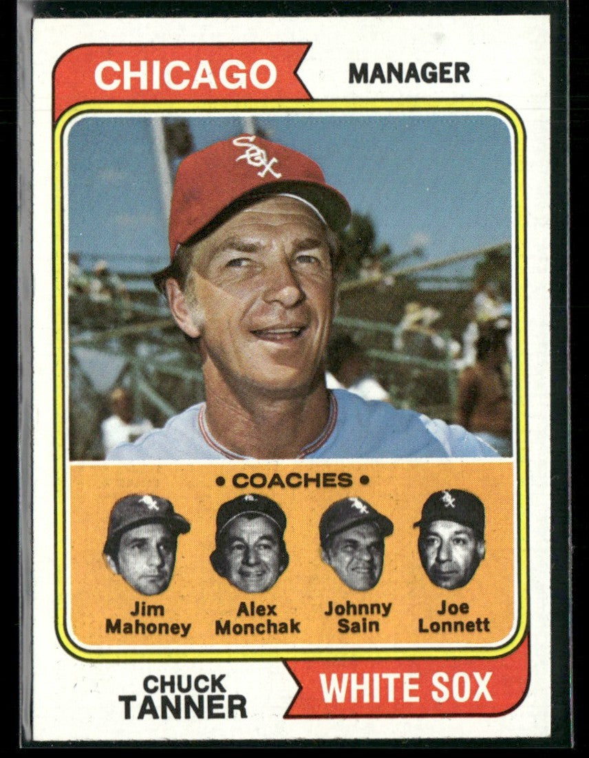 Chuck Tanner/Joe Lonnett/Jim Mahoney/Alex Monchak/Johnny Sain 1974 Topps #221